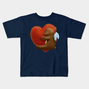 Teddy bear hug heart Kids T-Shirt